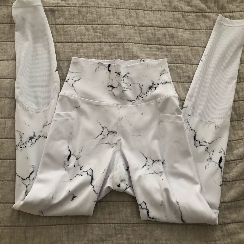 Buffbunny full length mesh marble leggings